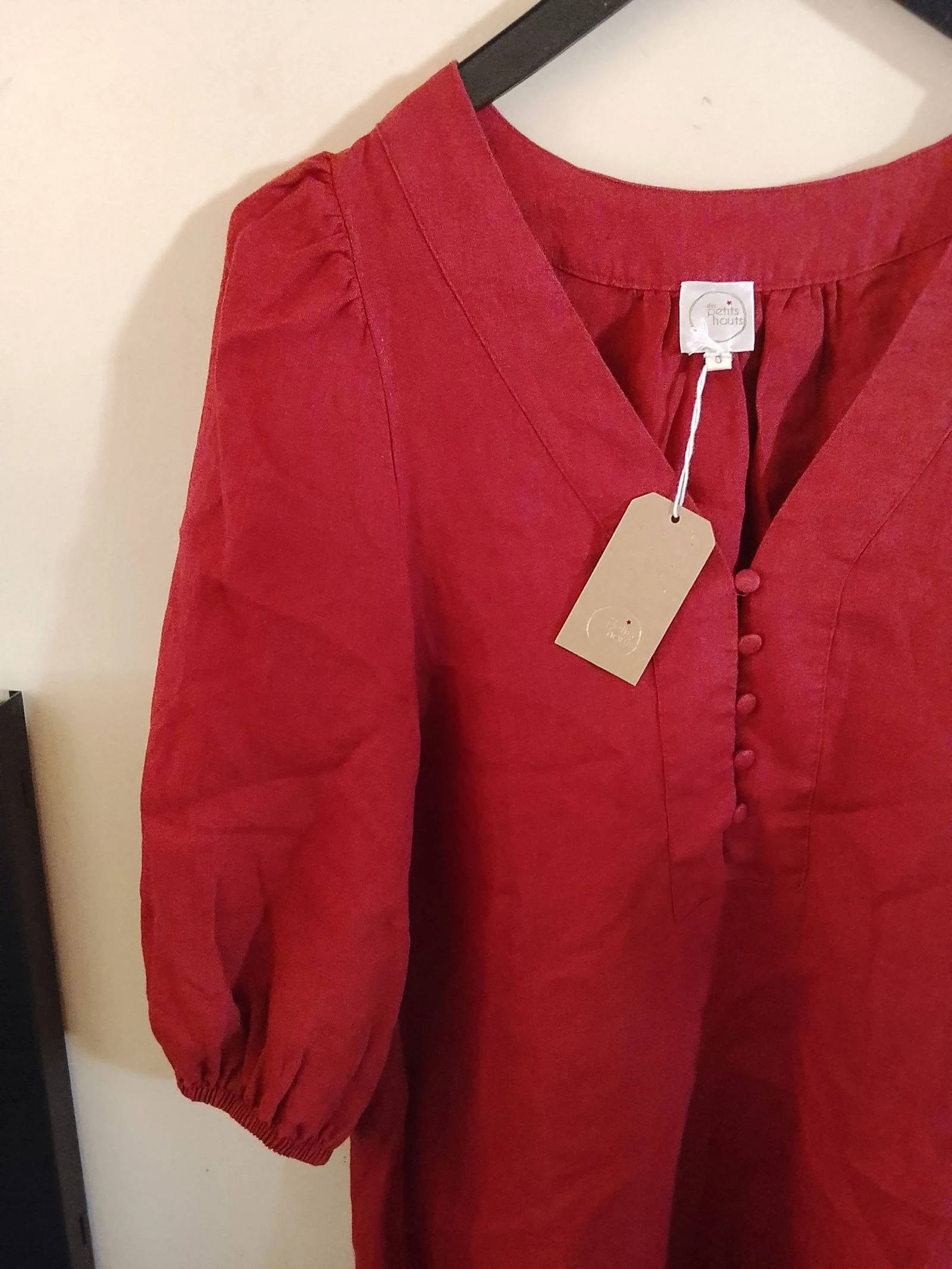 Des Petits Hauts – Vestido de linho vermelho tijolo – Novo com etiqueta – Tamanho 0 (adequado para tamanho 38) 👗 – photo 4